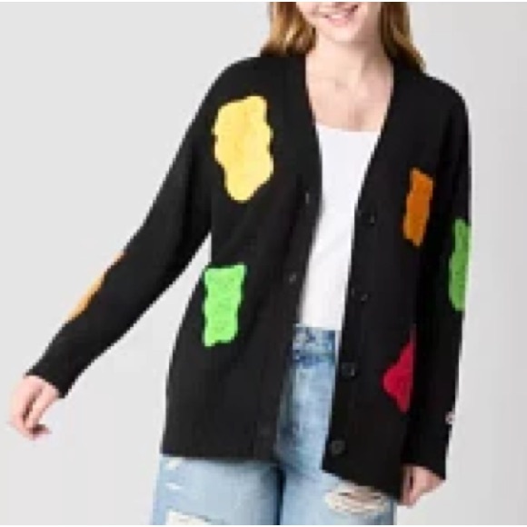 NWT HARIBO V Neck Long Sleeve Cardigan - Picture 1 of 9